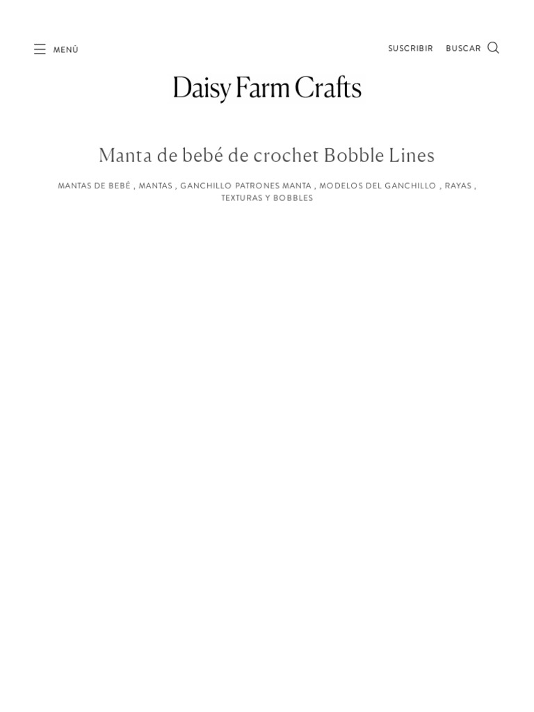Manta Punto Garbanzo Daisy Farm Crafts PDF Tejer Artesanías