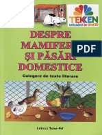 1despre Mamifere Si Pasari Domestice Culegere de Texte Literare Ed Tehno Art