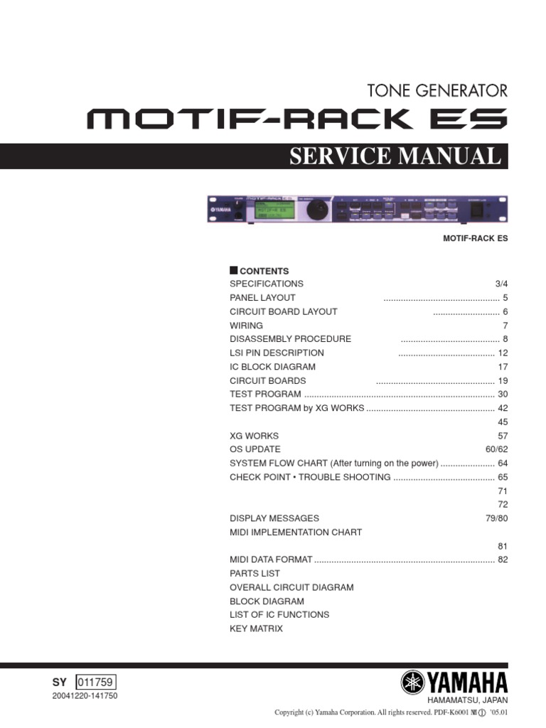 Service Manual: Motif-Rack Es | PDF | Electrical Connector