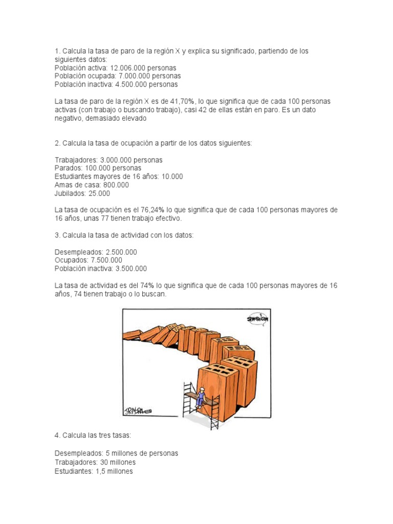 Cálculo de Tasas de Desempleo y Actividad | PDF