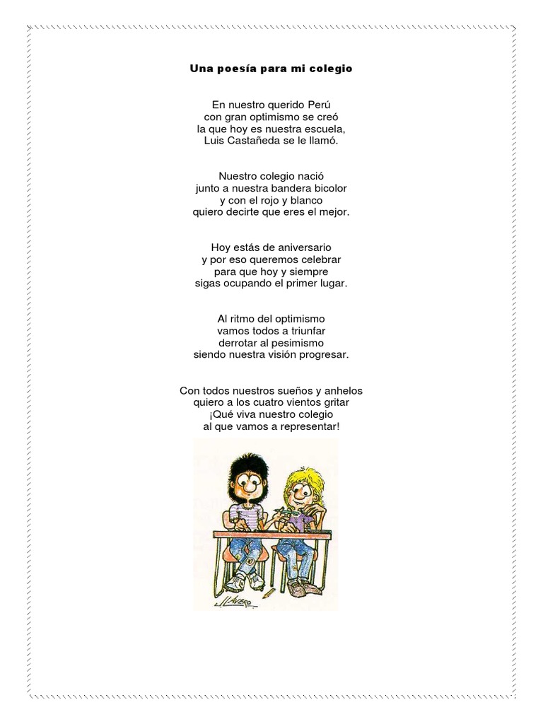 Una poesía para mi colegio