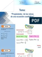 Problemas - Propiedades de Las Raíces de Una Ecuación Cuadrática - Salvador - 5to Sec