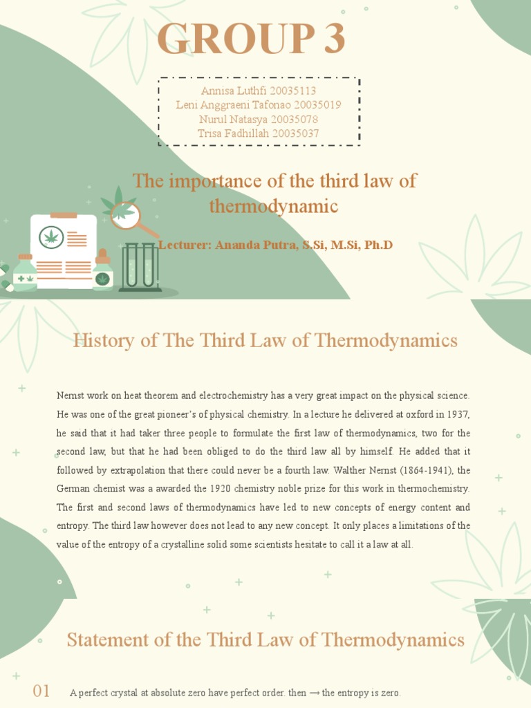 Importance of the Third Law of Thermodynamics | PDF | Temperature | Entropy