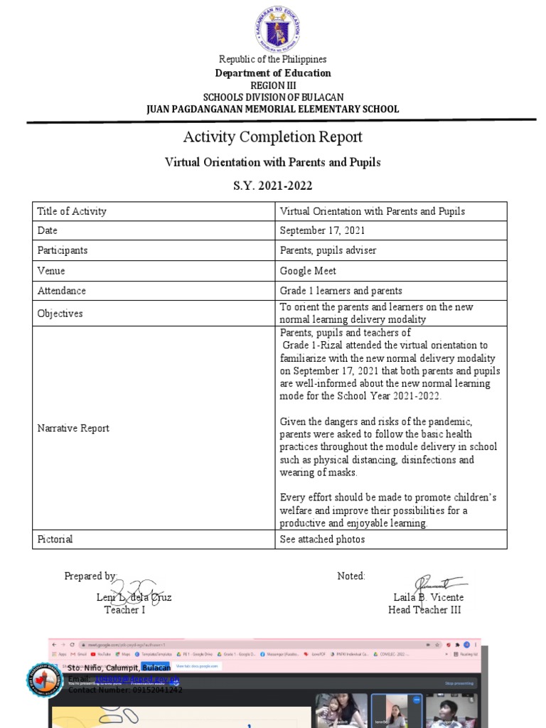 Acr Parents Virtual Orientation 2021 2022 Pdf