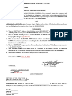 Memorandum of Undertaking: Albarado, Adelina M