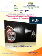 Admission Open: "Packaging & Processing of Fragrance Flavour & Cosmetics"