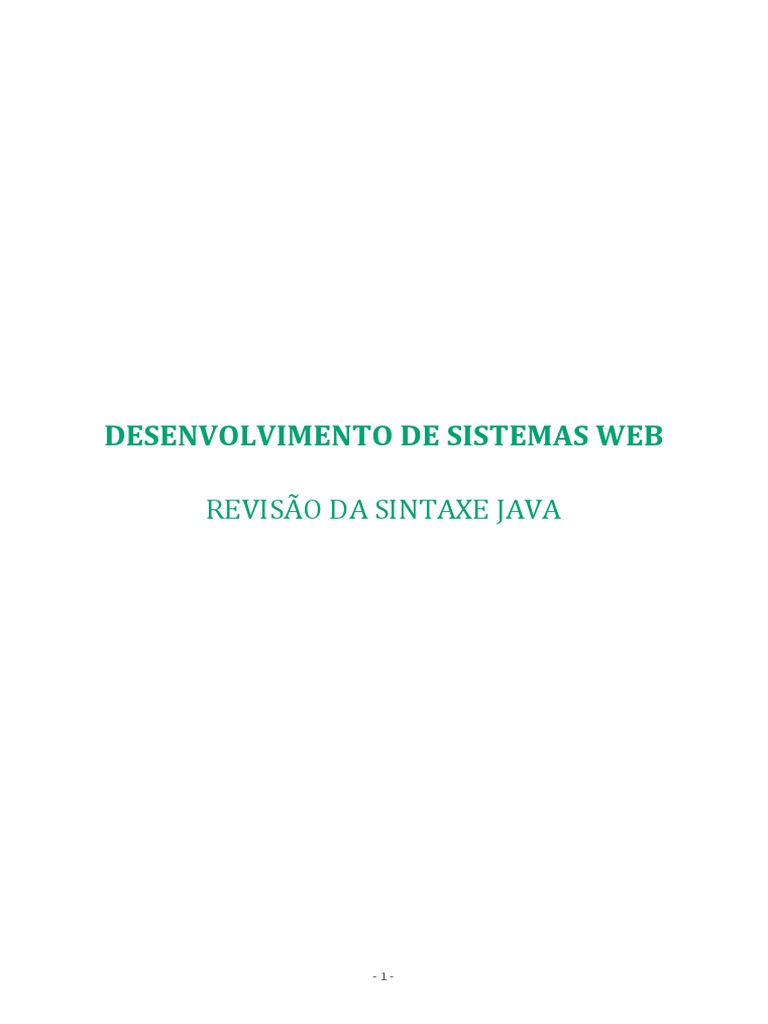Sintaxe Java | PDF | Java (linguagem de programação) | Linguagem de ...