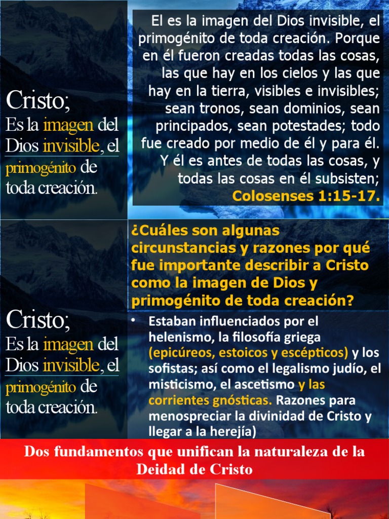Cristo, La Imagen Del Dios Invisible | PDF | Cristo (título) | Creencia ...