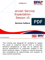 American Service Expectation S: Ession 10