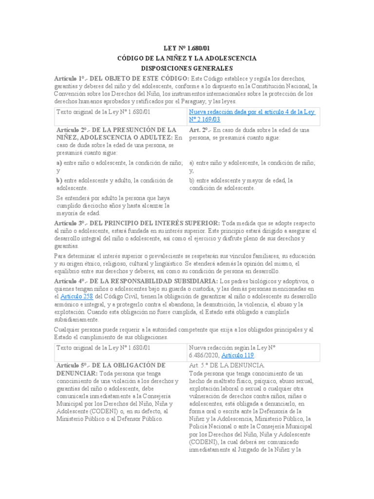 Código de la Niñez y Adolescencia | PDF | Derechos de los niños | Adopción