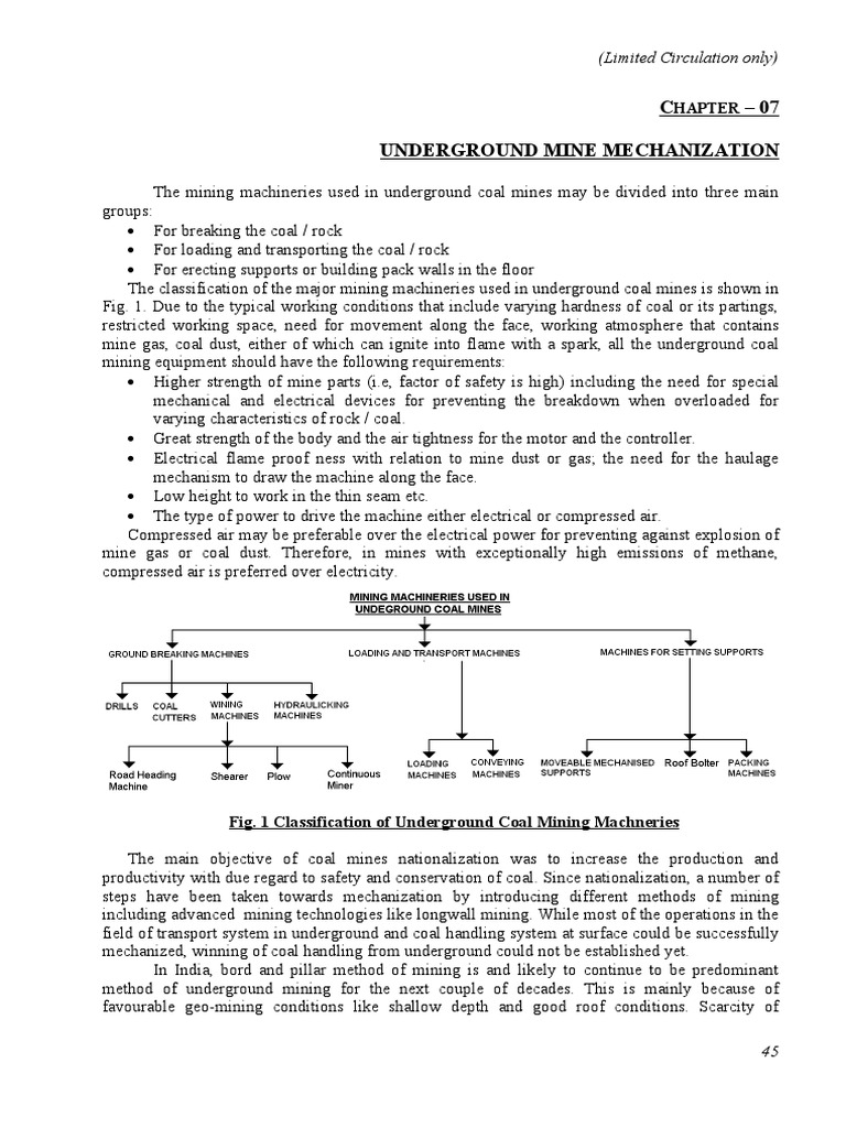 Mechanization in Underground Coal Mining | PDF | Mining | Coal Mining