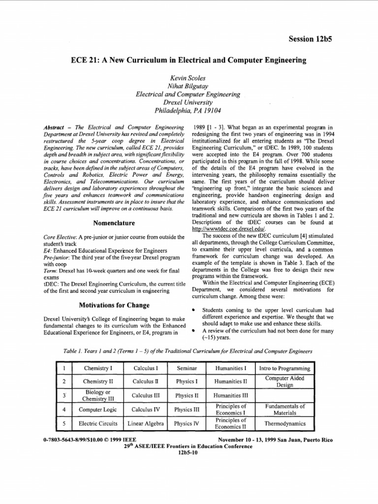 ECE 21: Revamped Curriculum Overview | PDF | Curriculum | Electrical ...