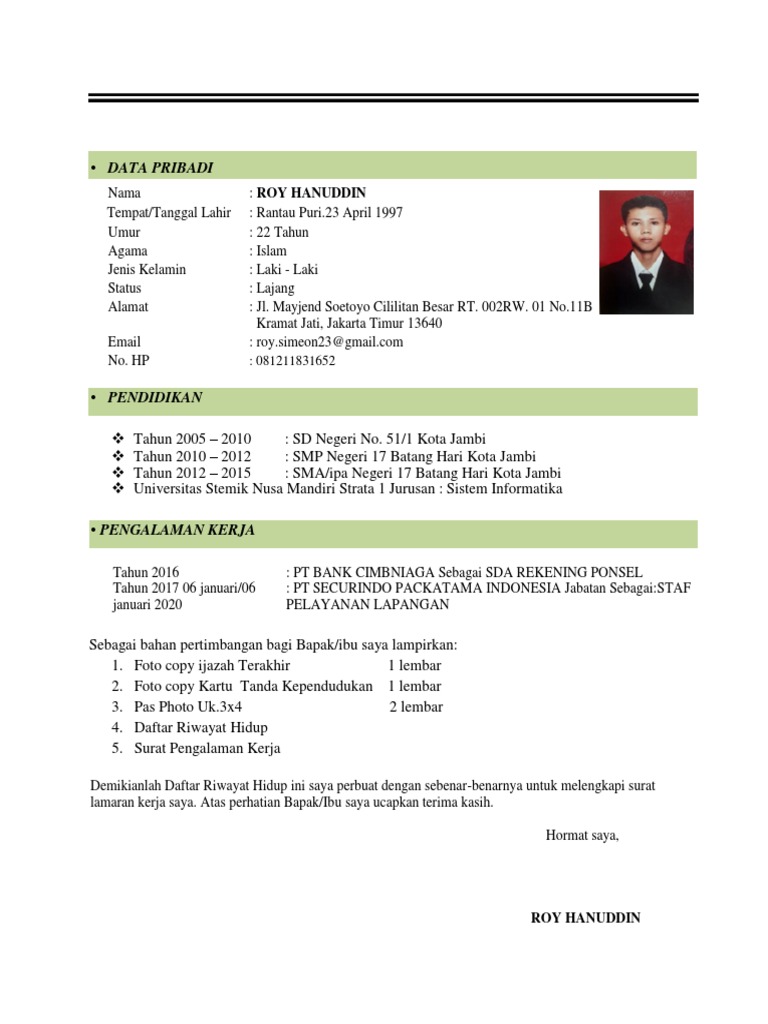 Roy Hanuddin Cv Online Antam23 Pdf