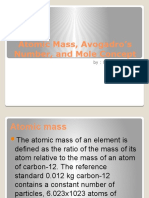 SUAREZ, M Atomic Mass, Avogadros Number, and Mole