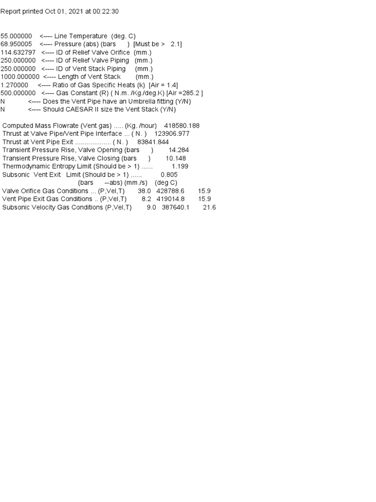 Relief Load Calculation 6x10 | PDF | Science & Mathematics | Computers