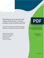Metodologia de Evaluacion Del Riesgo de Desastres y Cambio Climático Para Proyectos Del BID Documento Tecnico de Referencia Para Equipos a Cargo de Proyectos Del BID