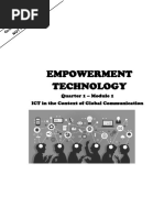 Empowerment Technology: Quarter 1 - Module 1 ICT in The Context of Global Communication