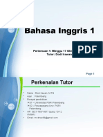 Bahasa Inggris 1 Pertemuan 1