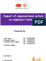 Impact of Organizational Culture On Employee Behavior