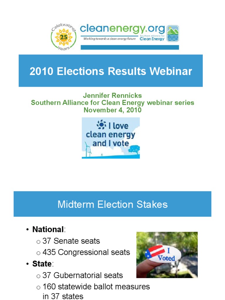 2010 Elections Results Webinar: Jennifer Rennicks Southern Alliance For ...