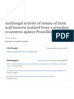 Antifungal Activity of Strains of Lactic Acid Bacteria