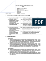Rencana Pelaksanaan Pembelajaran (RPP) : Kompetensi Dasar Dan Indikator Pencapaian Kompetensi (IPK)