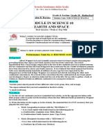 Module in Science 10 Earth and Space: Scuola Madonna Della Scala