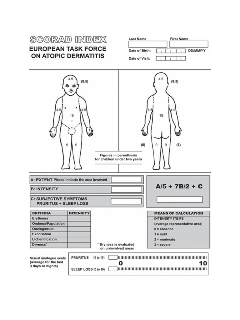 Kriteria Penilaian SCORAD Dermatitis Atopik | PDF