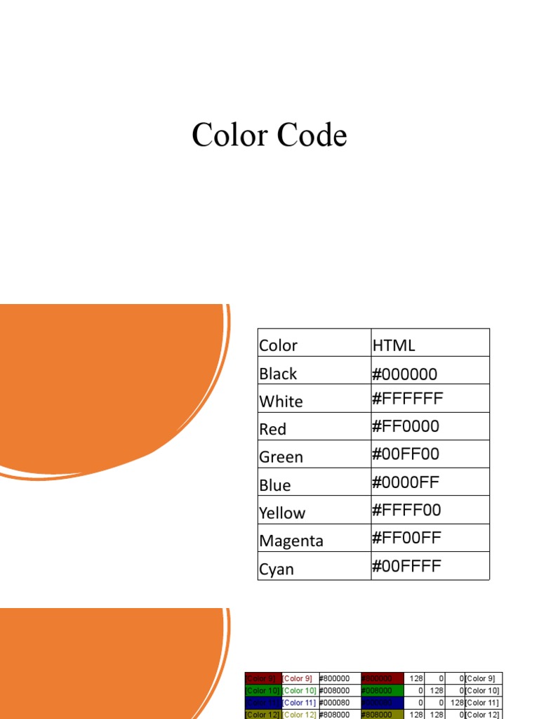 Color Code PDF Color Cyan