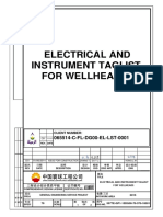 Electrical and Instrument Taglist For Wellheads: 065514-C-FL-DG00-EL-LST-0001