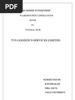 Tvs Logistics Service Limited Sudha Warehouse Logistics