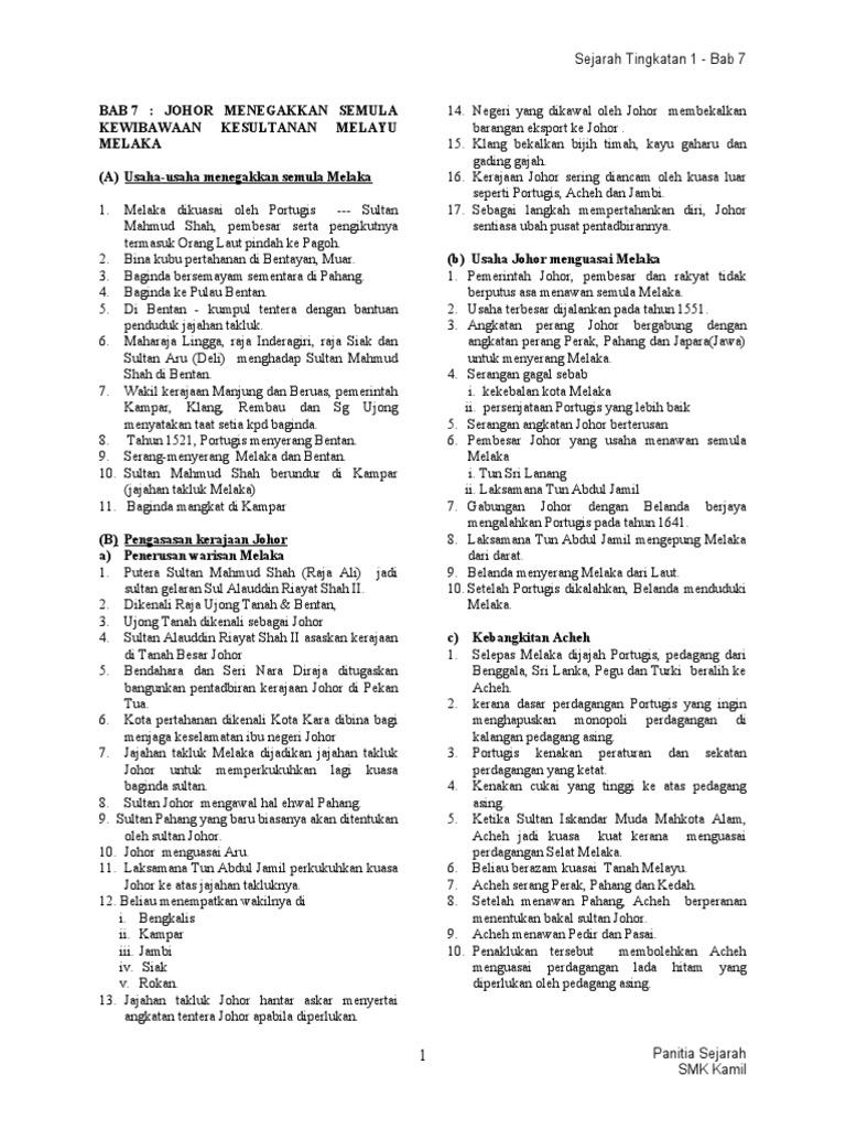 Sejarah Tingkatan 1 Bab 7 Pdf