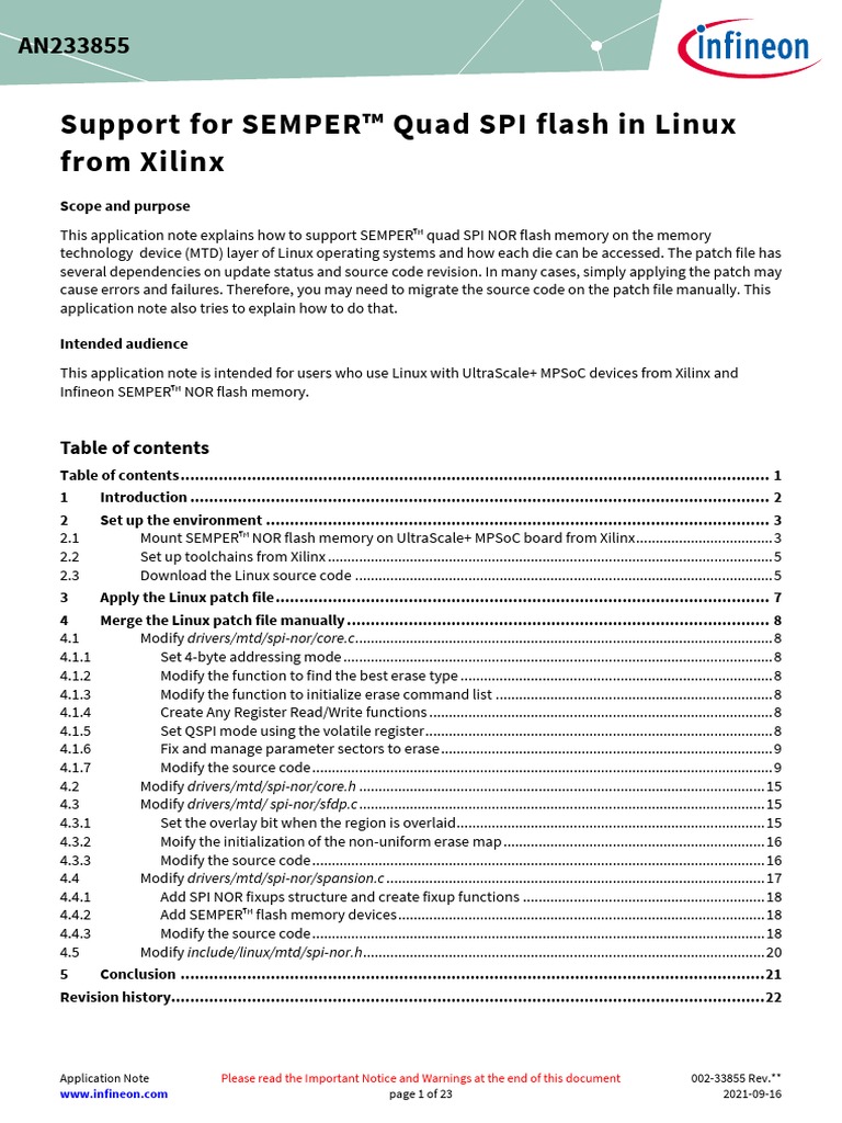 002-33855 Support For SEMPER Quad SPI Flash in Linux From Xilinx | PDF ...