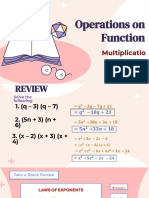 Operations on Functions: Review multiplication, division, and composition