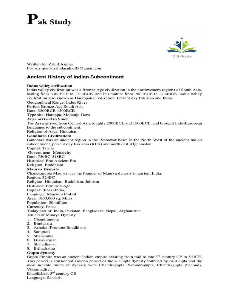 Pak Study | PDF | Mughal Empire