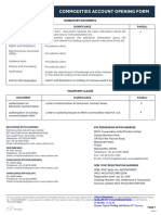 Commodities Account Opening Form: Document Significance PAGE(s)