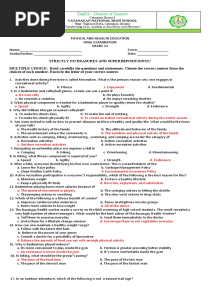 Grade 12 4th Quarter Exam Answer Key