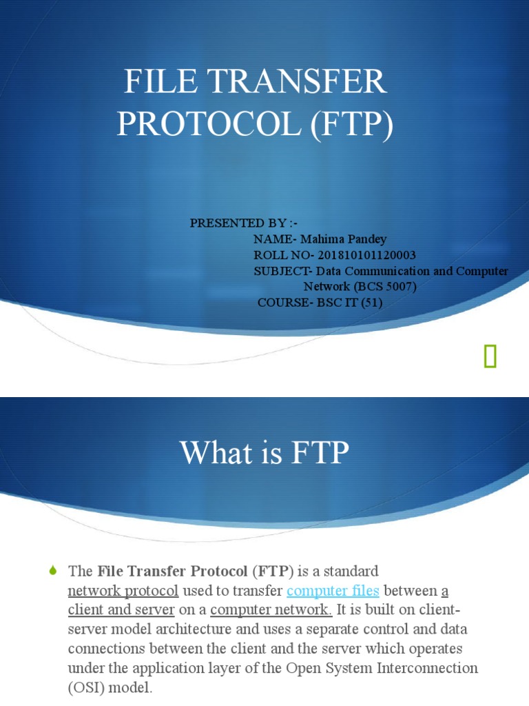 File Transfer Protocol (FTP) | PDF | File Transfer Protocol | Computer ...
