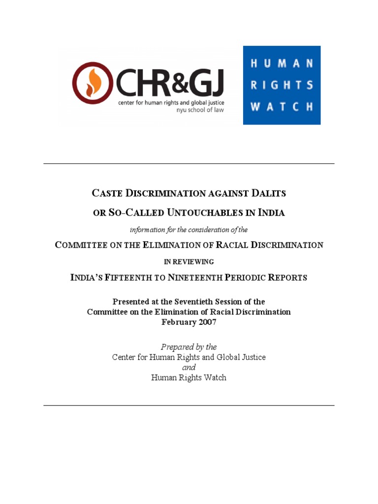 Caste Discrimination Report for UN Review | PDF | Dalit | Discrimination