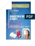 IM - LIS 30063 - Organization of Information Resources I