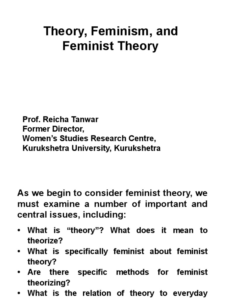 Theory, Feminism, and Feminist Theory | PDF | Feminism | Gender Studies