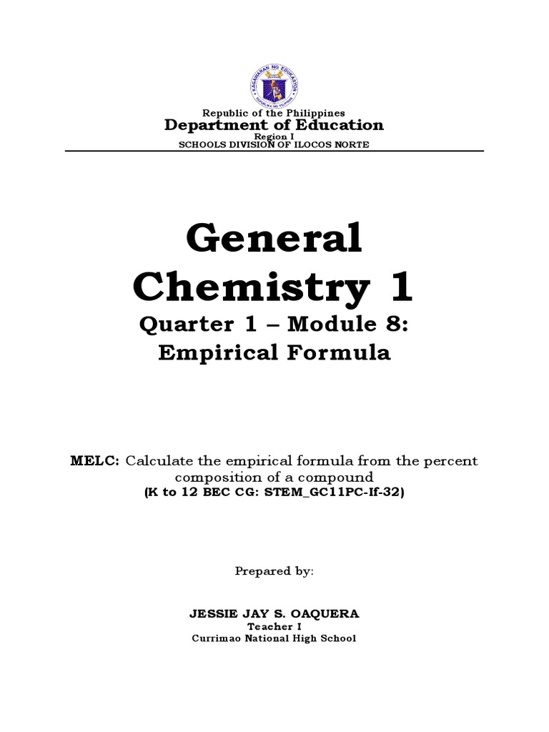 General Chemistry Module 8 | PDF | Mole (Unit) | Molecules