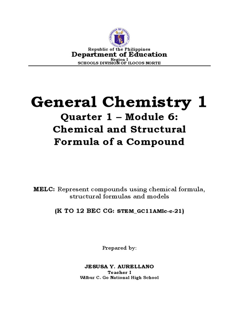 General Chemistry Module 6 Pdf Chemical Compounds Molecules