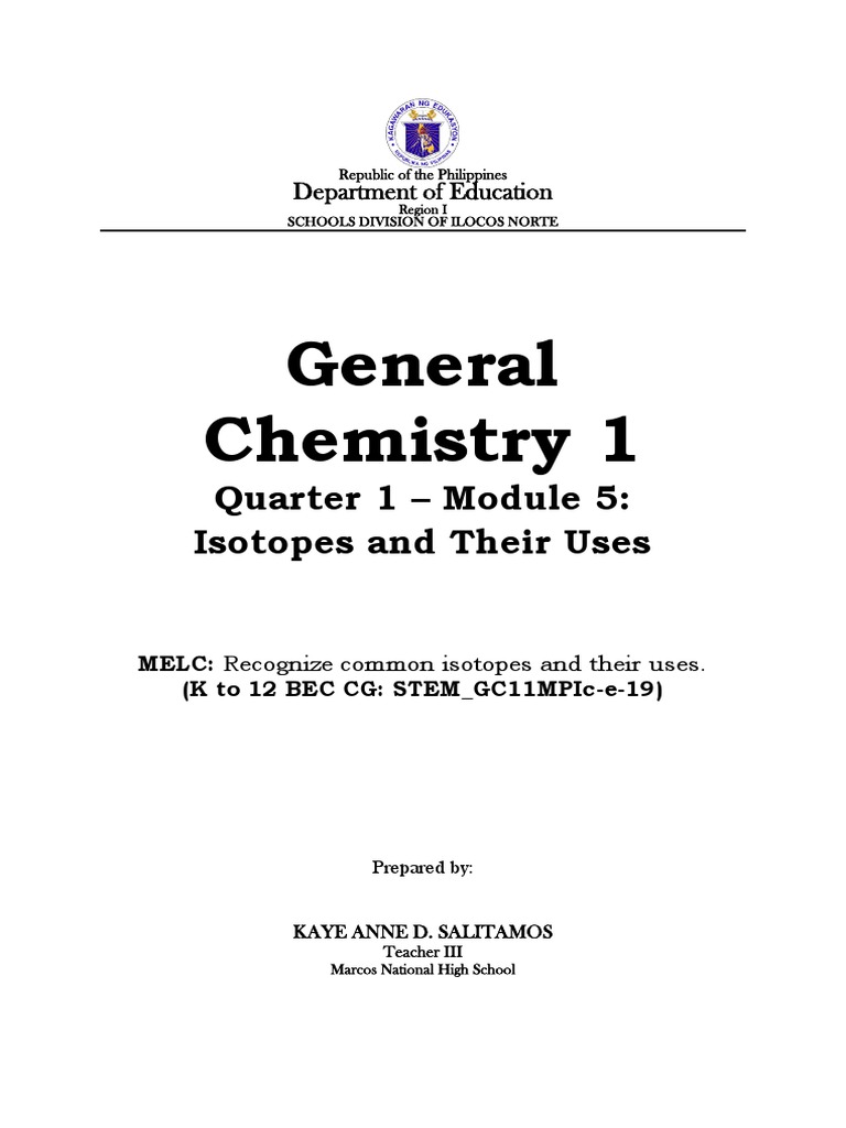 General Chemistry Module 5 Pdf Deuterium Chemical Elements