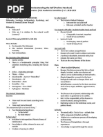 Understanding The Self (Prelims Handout) : 1 Semester - ASC Academics Committee - A.Y. 2018-2019