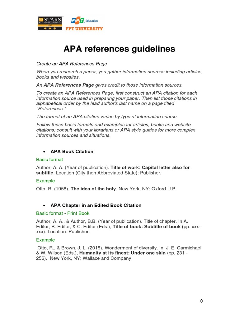 APA Reference | PDF | Apa Style | Citation
