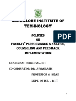 Bangalore Institute of Technology: Policies ON Faculty Performance Analysis, Counseling and Feedback Implementation