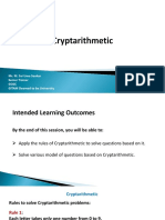 Applying Cryptarithmetic Rules to Solve Problems