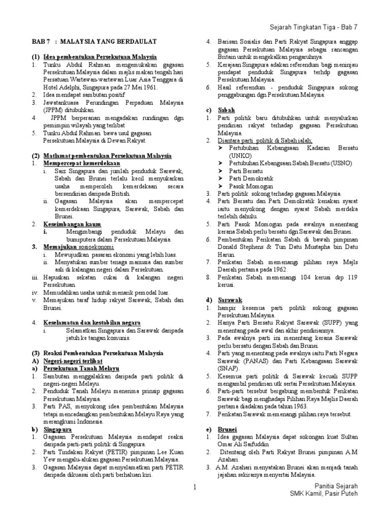 Sejarah Tingkatan 3 Bab 7 PDF
