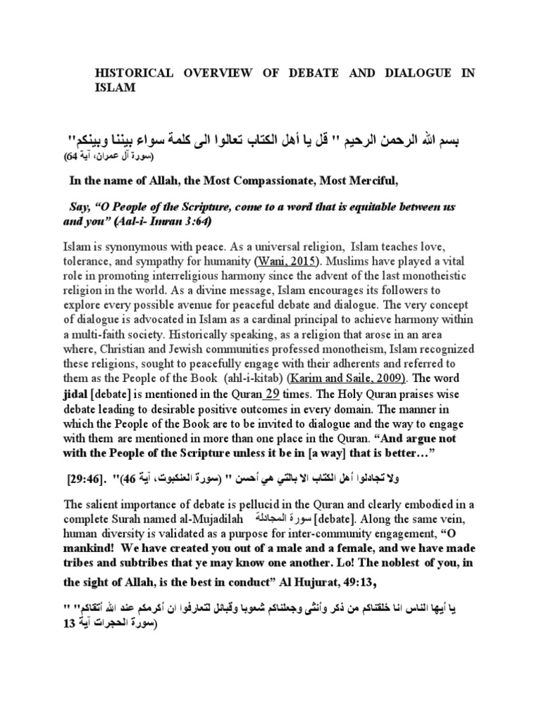 Islamic Debate and Dialogue History | PDF | Prophets And Messengers In ...